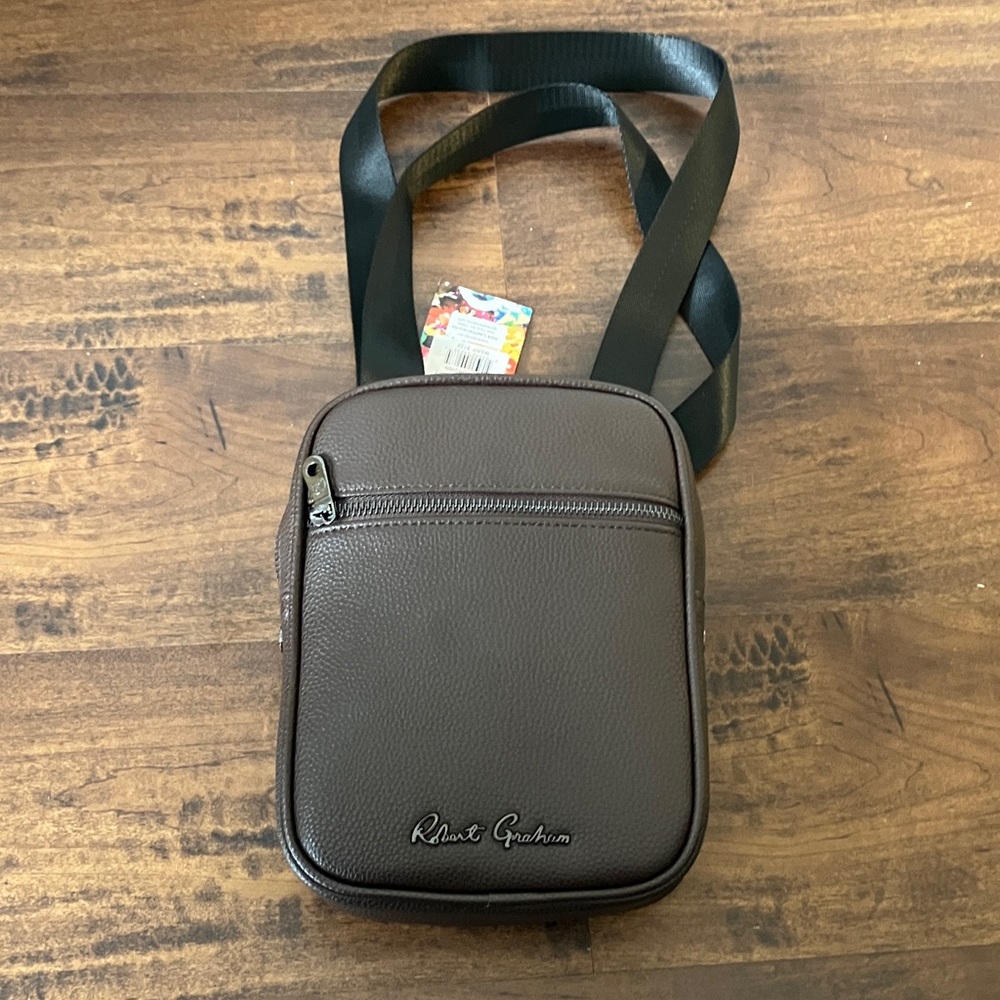 NWT Robert Graham Dark Brown Hinkley sling Messenger Bag